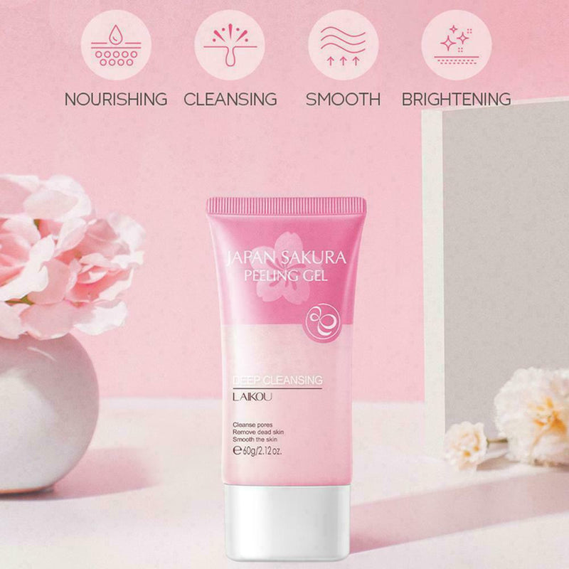Deep Cleansing Exfoliating Peeling Gel Facial Scrub Smooth Cleanser 60g Q7Z6