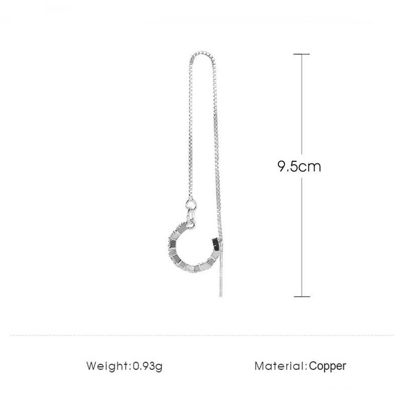 Diamond Ear Cuff Threader CZ Ear Piercing Ear Cuffs Climber Link Chain Earrings