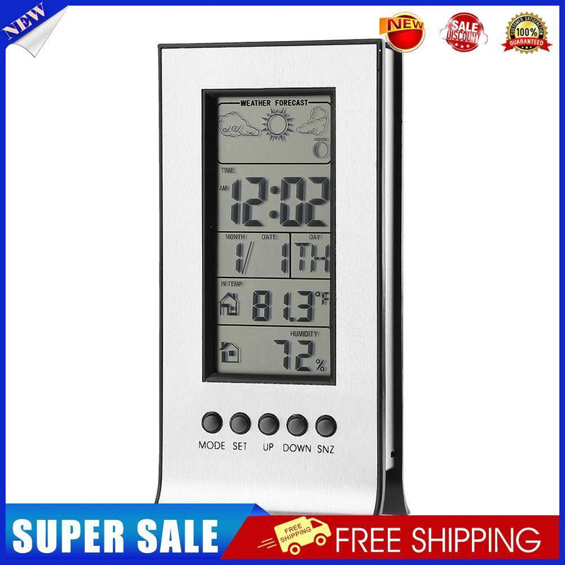 Indoor Outdoor Wireless Weather Station Alarm Clock Snooze ForecastCalendar