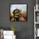Back View of Old Couple Oil Paint By Numbers Kits DIY Wall Art Craft Gifts