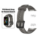 Watch Strap for HUAWEI HONOR Band 6 TPU Wristband Replacement Belt (Black) Newly