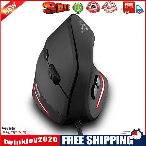 ZELOTES T20 Wired Vertical Optical Rechargeable 3200 DPI USB Gaming Mouse