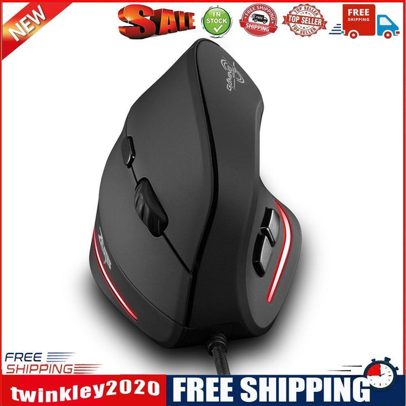 ZELOTES T20 Wired Vertical Optical Rechargeable 3200 DPI USB Gaming Mouse