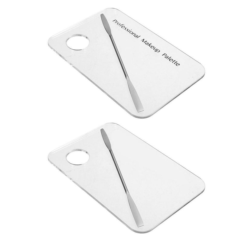 Acrylic Clear Makeup Palette Polish Gel Oil Painting Board w/Spatula (02)