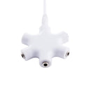 3.5mm Earphone Headphone Audio Splitter 1 Male to 5 Female Adapter (White) Newly
