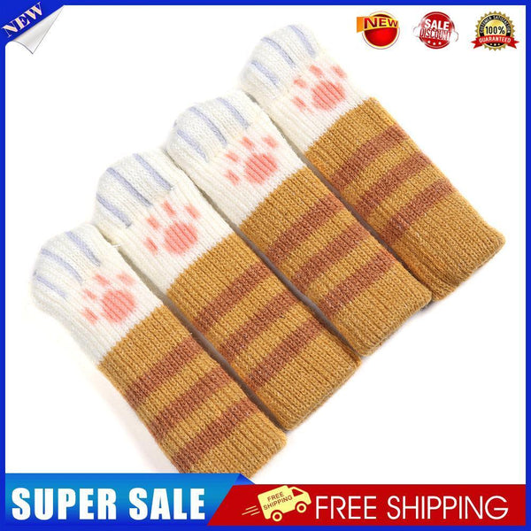 4pcs/set Cat Chair Feet Sock Thicken Anti-slip Table Leg Knitted Cover (C)