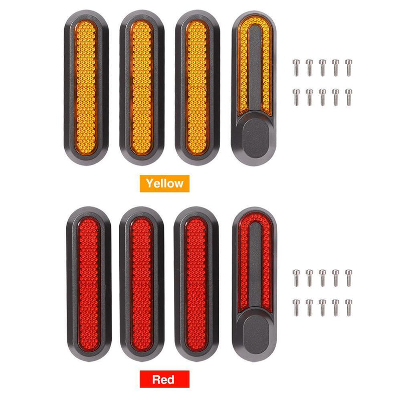 8pcs Wheels Hub Cap Protective Shells Reflective Stickers for M365 (Red)