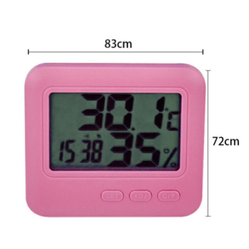 Thin Digital Thermometer Hygrometer LCD Temperature Humidity Meter (Red)