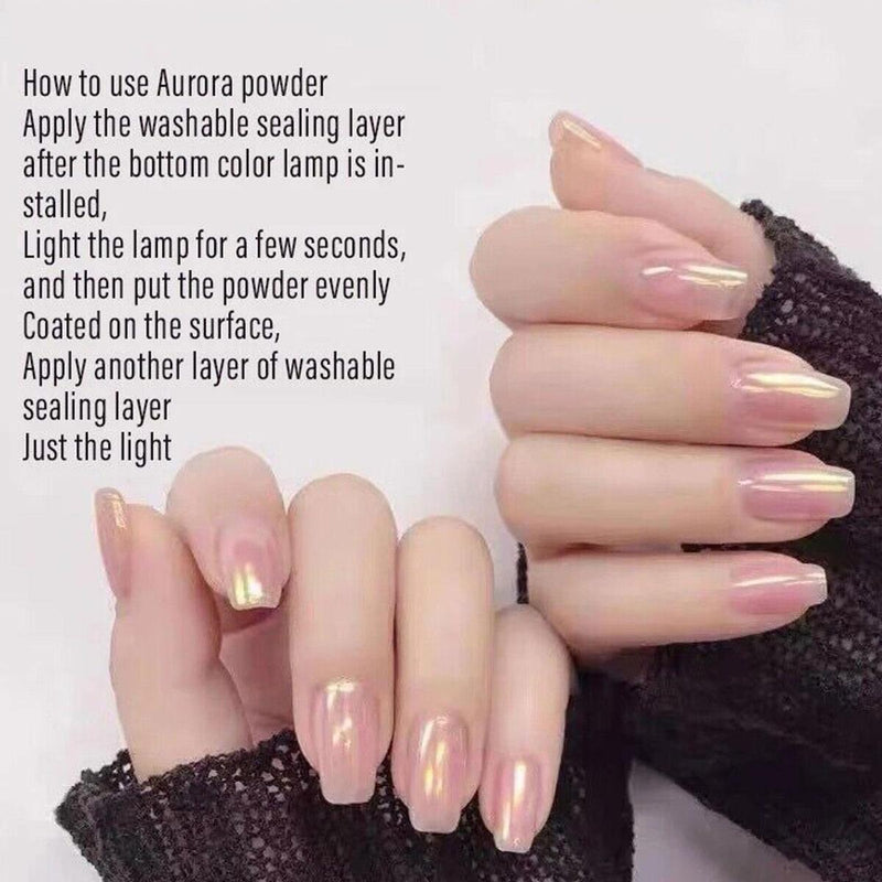 6 Colors Nail Powder Holographic Aurora Nail Glitter Rainbow Nail Pigment Dust~