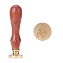 Wood Handle Paint Seal Retro Plant Pattern Classic DIY Envelope Wax Seal Stam
