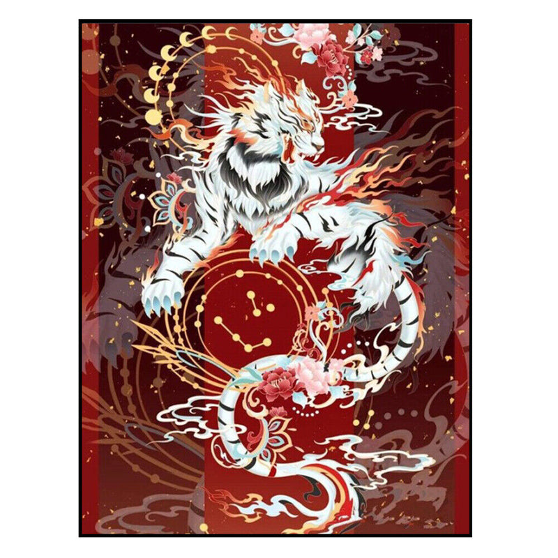 Full Cross Stitch 11CT Mythical Beast White Tiger Stamped Embroidery (2)