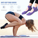 Women Yoga Socks Non-Slip Quick-Dry Backless Ballet Pilates Socks (Purple) Newly