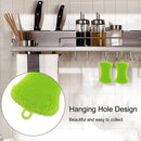 4pcs Silicone Dish Washing Brush Pot Pan Kitchen Sponge Cleaner Scrubber