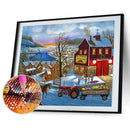 Diamond Painting 5D Full Round Drill Mosaic DIY Snow Carriage Kit Bedroom Decor