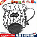 Iron Art Coffee Capsule Storage Basket Cafe Fruit Coffee Pod Holder (Black)