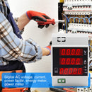 Multi-use Din Rail Energy Meter Ammeter Voltmeter Power Meter with LED Disp