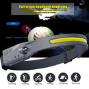 COB LED Headlamp Sensor Headlight Flashlight USB Rechargeable Outdoor Work