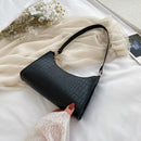 Alligator PU Women Handbag Tote Office Lady Shoulder Underarm Bags (Black)