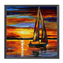 Full Cross Stitch 11CT Sailboat Stamped DIY Cotton Thread Embroidery (2) Newly
