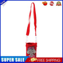 Round Messenger Strap Water Bottle Insulated Protective Bag (Red Elephant)