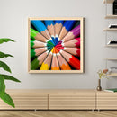 5D DIY colorful pencil round diamond painting E753