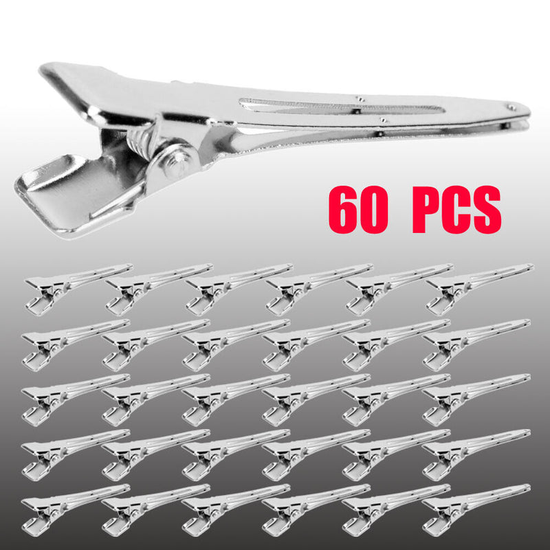 60pcs Metal Hair Clip Hairdressing Sectioning Clamps Salon Hairpin Styling