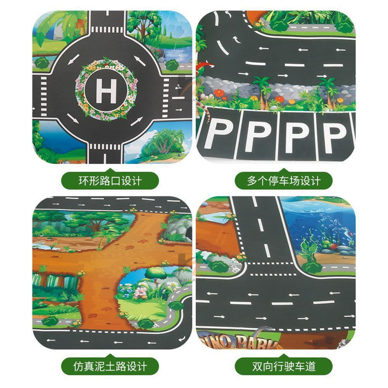 Dinosaur Traffic Road Baby Play Mat Kids Climb Floor Game Pad (83 X 57cm) Newly