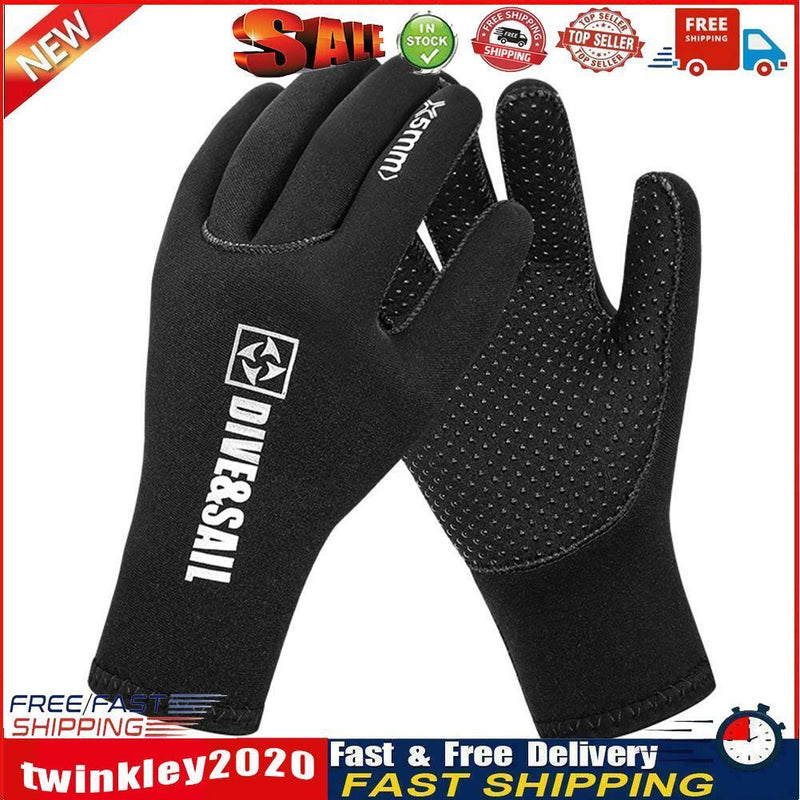 DIVE&SAIL 5MM Neoprene Swimming Gloves Non-slip Warm Wetsuit Gloves (S) Newly
