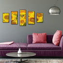 5D DIY Full Square Drill Diamond Painting 5 Panel Sunflower Mosaic Handmade