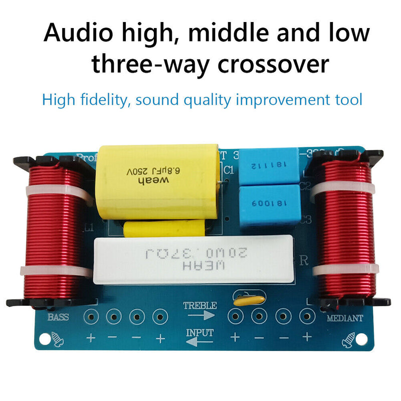 WEAH-338 Speaker 3 Way Audio Frequency Divider Bass Loudspeaker Crossover Filter