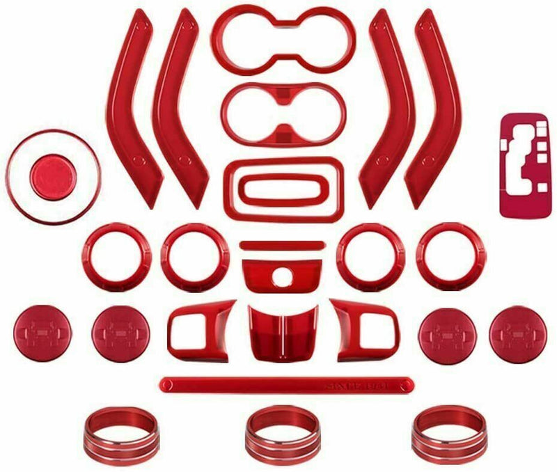 28 Pcs Full Set Interior Decoration Trim Kit For Jeep Wrangler JK JKU 2011-2018