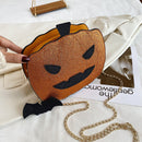 Fashion Funny Pumpkin Shape Chain Purse Handbag Women Glitter Crossbody Bags