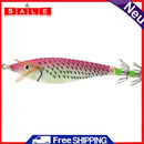 8cm Luminous Wood Shrimp Bait with Squid Jigs Hook Fishing Lures (Pink)