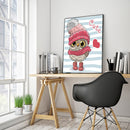 5D Full Round Diamond Painting Cartoon Owl Rhinestone Mosaic Home Wall Art Cr