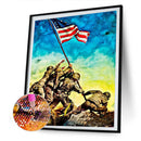 5D DIY Diamond Painting Kits Independence Day Soldier Full Round Drill Wall Arts