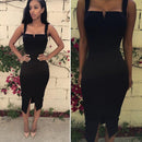 Sexy Women Bodycon Sleeveless Summer Evening Party Pencil Dress Black XL