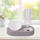 2 in 1 Pet Cat Feeder Bowl Automatic Drinking Water Puppy Bowl (Purple) Newly