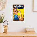 Wall Mounted Fitness Girl Metal Signs Retro Pub Bar Door Hanging Rectangle Sheet