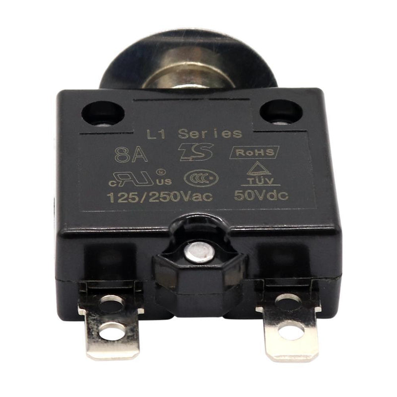 Manual Reset 125-250V AC 50V DC Push Button Thermal Circuit Breaker(8A)