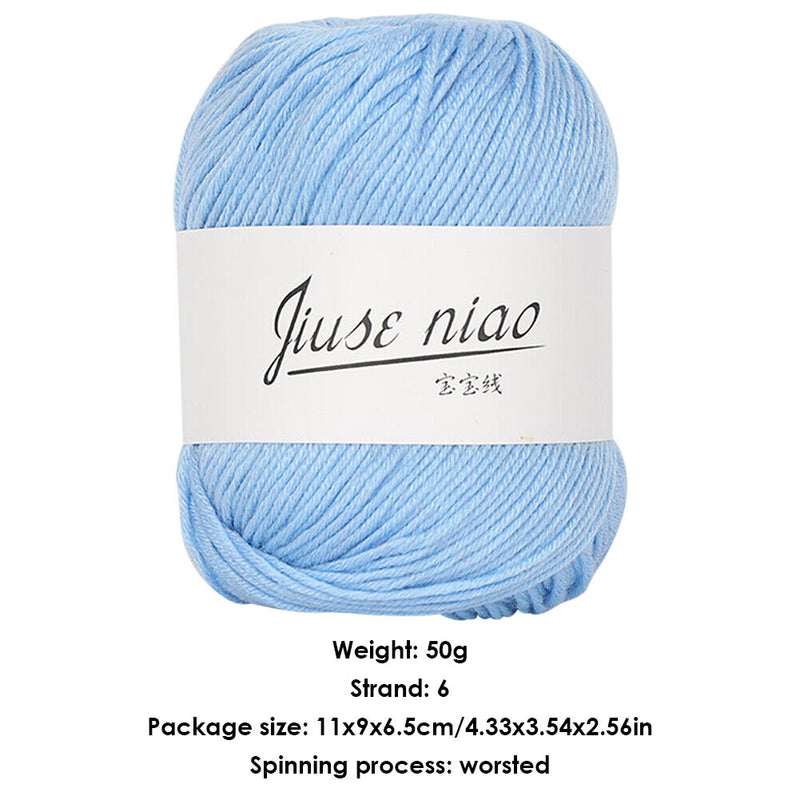 50g Pure Cotton Thin Yarn Crochet Knitting Baby Threads Soft Material DIY Tools