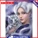 Beauty Tiger 5D DIY Full Round Drill Diamond Painting Mosaic Beadwork Home Decor