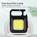 Mini Flashlight Keychain COB LED Pocket Work Light Corkscrew for Outdoor Camping