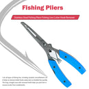 Stainless Steel Fishing Pliers Fishing Line Cutter Hook Remover (Blue) Newly