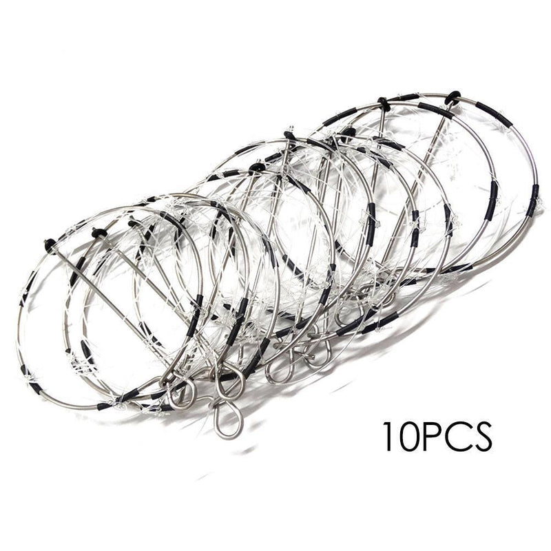 10pcs 6-Ring Portable Fishing Shrimp Crab Cast Trap Catch Crabs Tool Set  Newly