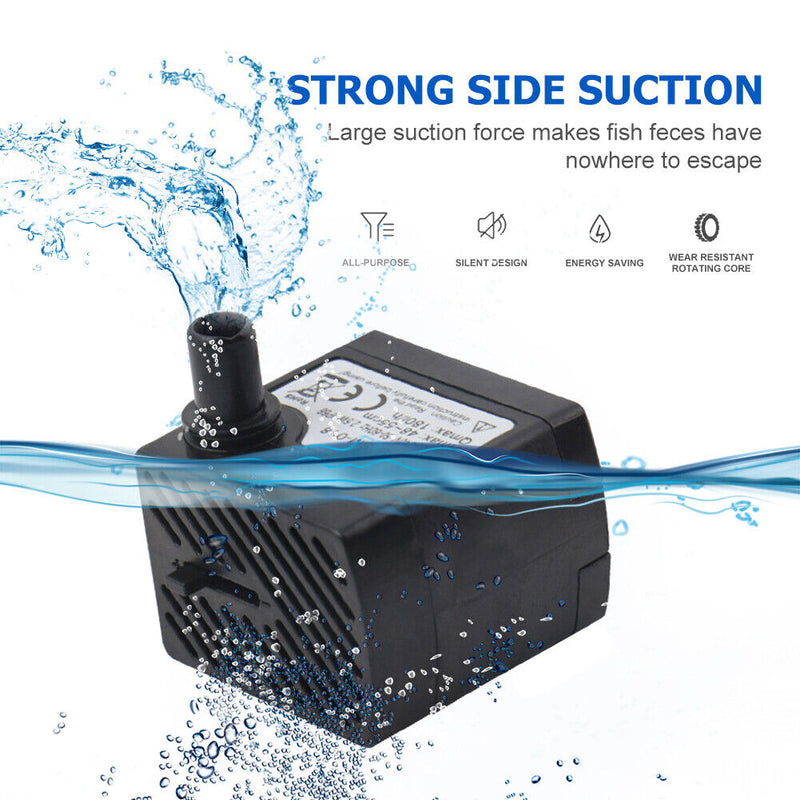 180L/H Ultra-quiet Submersible Aquarium Water Fountain Pump for Fish Tank P