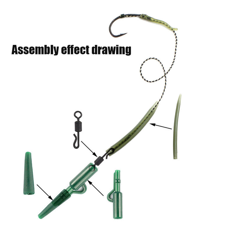 40pcs Lead Clips Quick Change Swivels Tail Rubber Tubes Anti Knot Sleeves K