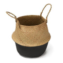 Decor Handmade Folding Belly Basket Seagrass Woven Flower Basket Plant Pot Bag