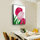 Red Flowers Rhinestone Picture Full Round Drill Diamond Painting Home Decor