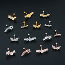 Punk Rock CZ Ear Piercing Stud Earrings Body Jewelry Cartilage Helix Tragus