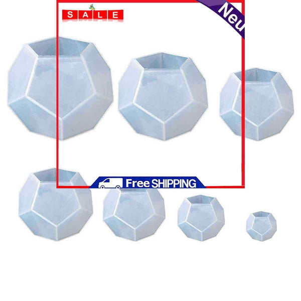 Three-Dimensional Pentagon Silicone Molds 7pcs Craft Supplies for Home Ornament